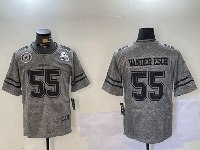 Men Dallas Cowboys 55 Vanderesch Grey 2024 Nike Limited NFL Jersey style 3